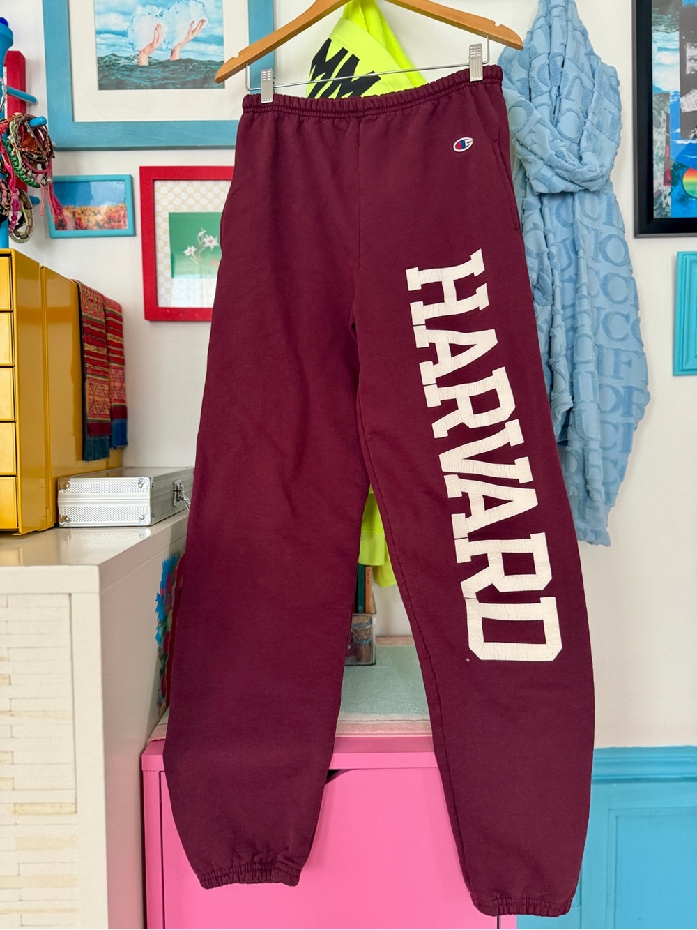 Vintage Burgundy Harvard Champion sweatpants with pockets